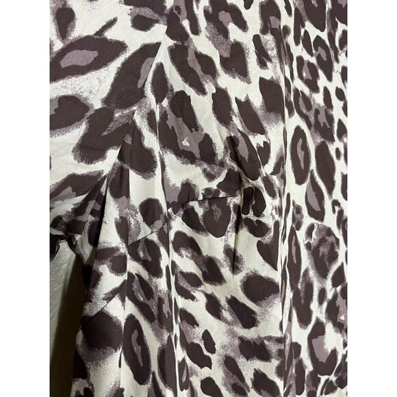 NWT Women's Plus Size 30 Leopard Print Cotton Button Up Blouse - Picture 4 of 9